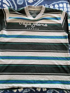 Pepe Jeans London Striped LS Shirt Sweatshirt Women's RARE Vintage 90s Size LRG